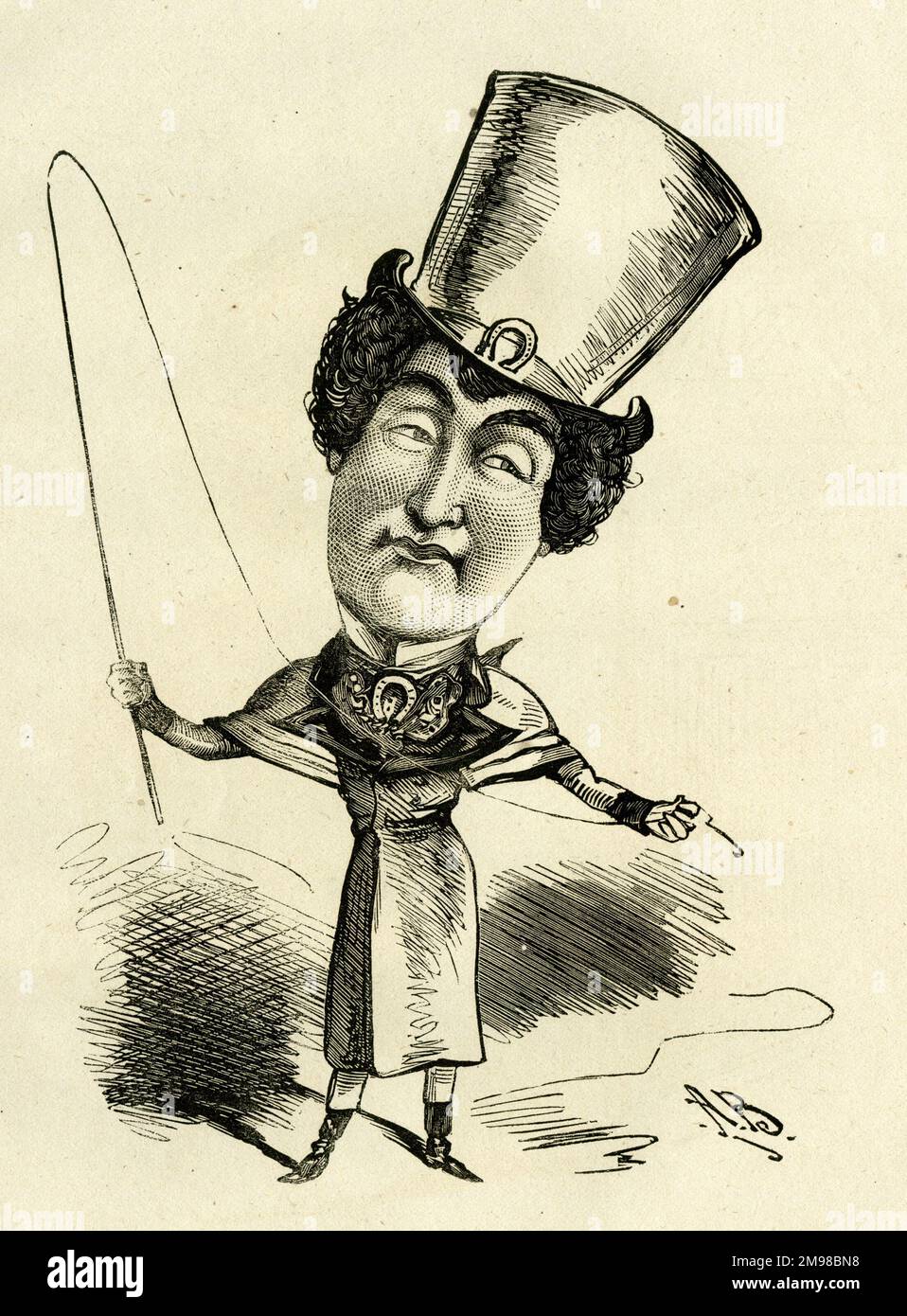 Caricature, Edward Compton, comme Charles Goldfinch, dans le chemin de la ruine. Banque D'Images
