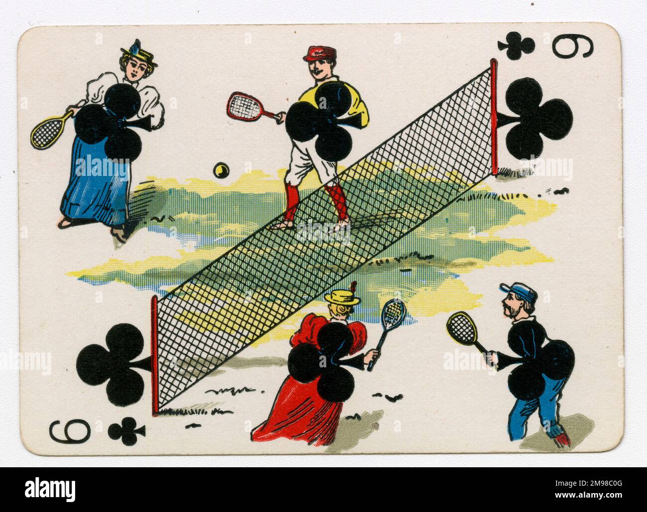 Vanity Fair transformation cartes à jouer - 6 de clubs. Banque D'Images