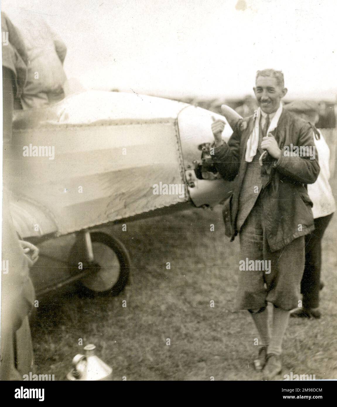 Cyril Frank Uwins, 1896-1972, a pris la troisième place aux essais d'avions Lympne de 1926 dans le Bristol Brownie. Banque D'Images