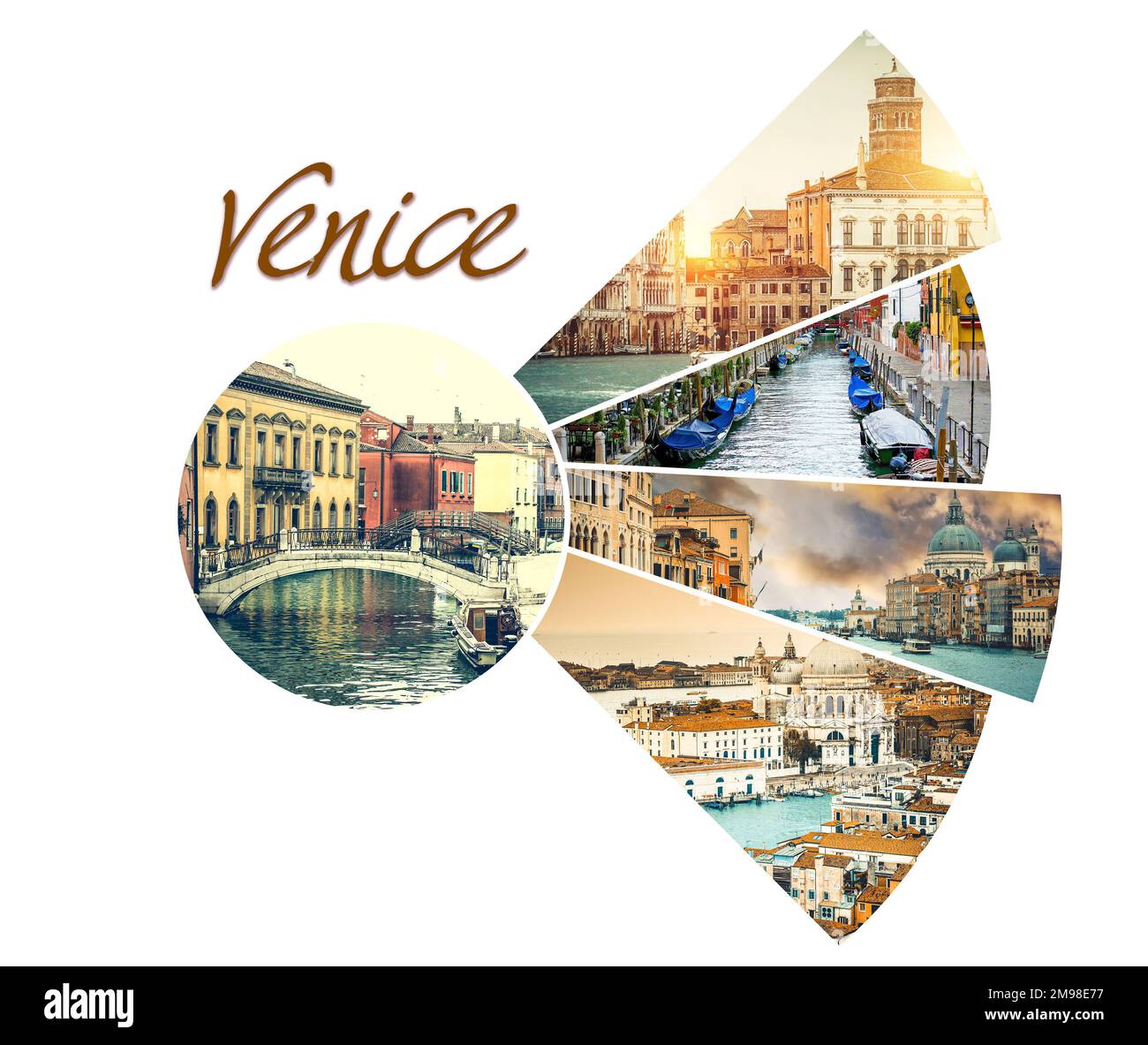 Collage de sites touristiques de Venise Banque D'Images