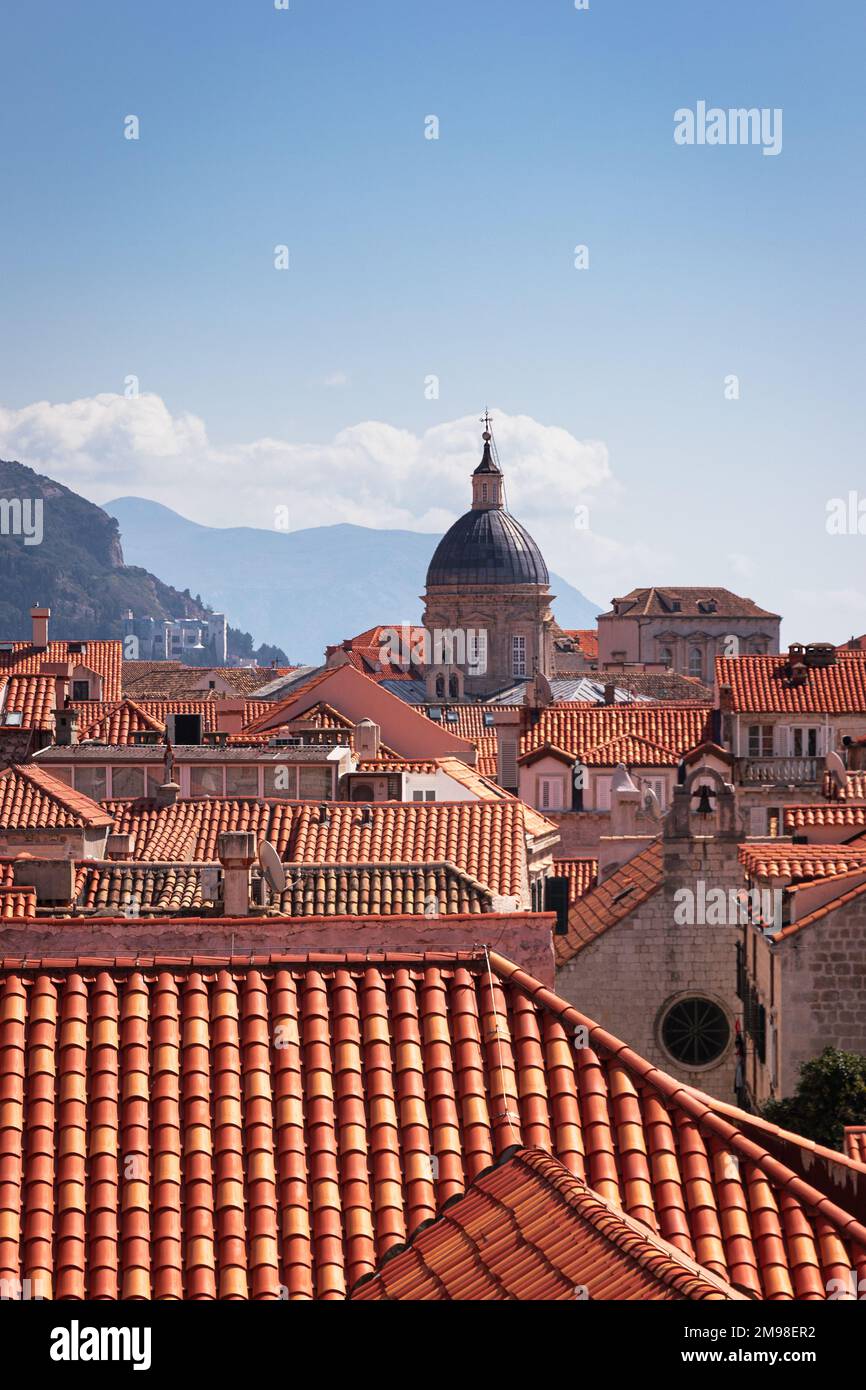 La cathédrale de l'Assomption de la Vierge Marie, située à Dubrovnik, Croatie, Europe. Banque D'Images