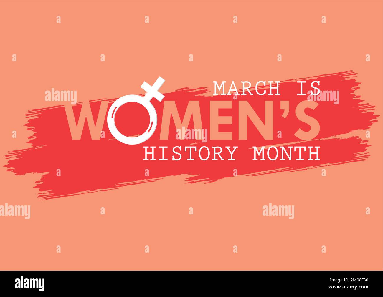 Mois de l'histoire des femmes. Célébrée chaque année en mars, pour souligner la contribution des femmes à l’histoire. Symbole femelle. Droits des femmes. La puissance de fille dans le monde, plat v Illustration de Vecteur