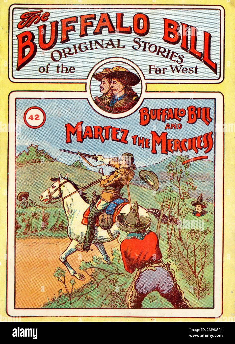 Buffalo Bill magazine -- histoires originales de l'extrême-Ouest, Buffalo Bill et Martez le impitoyable. Banque D'Images