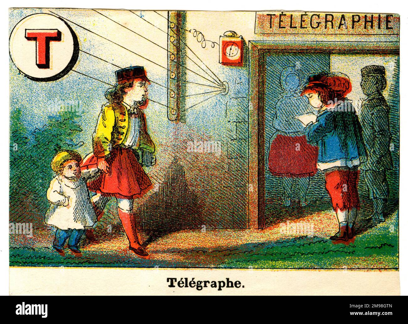 Chemin de fer français Alphabet - T pour Telegraphe (télégraphe). Banque D'Images