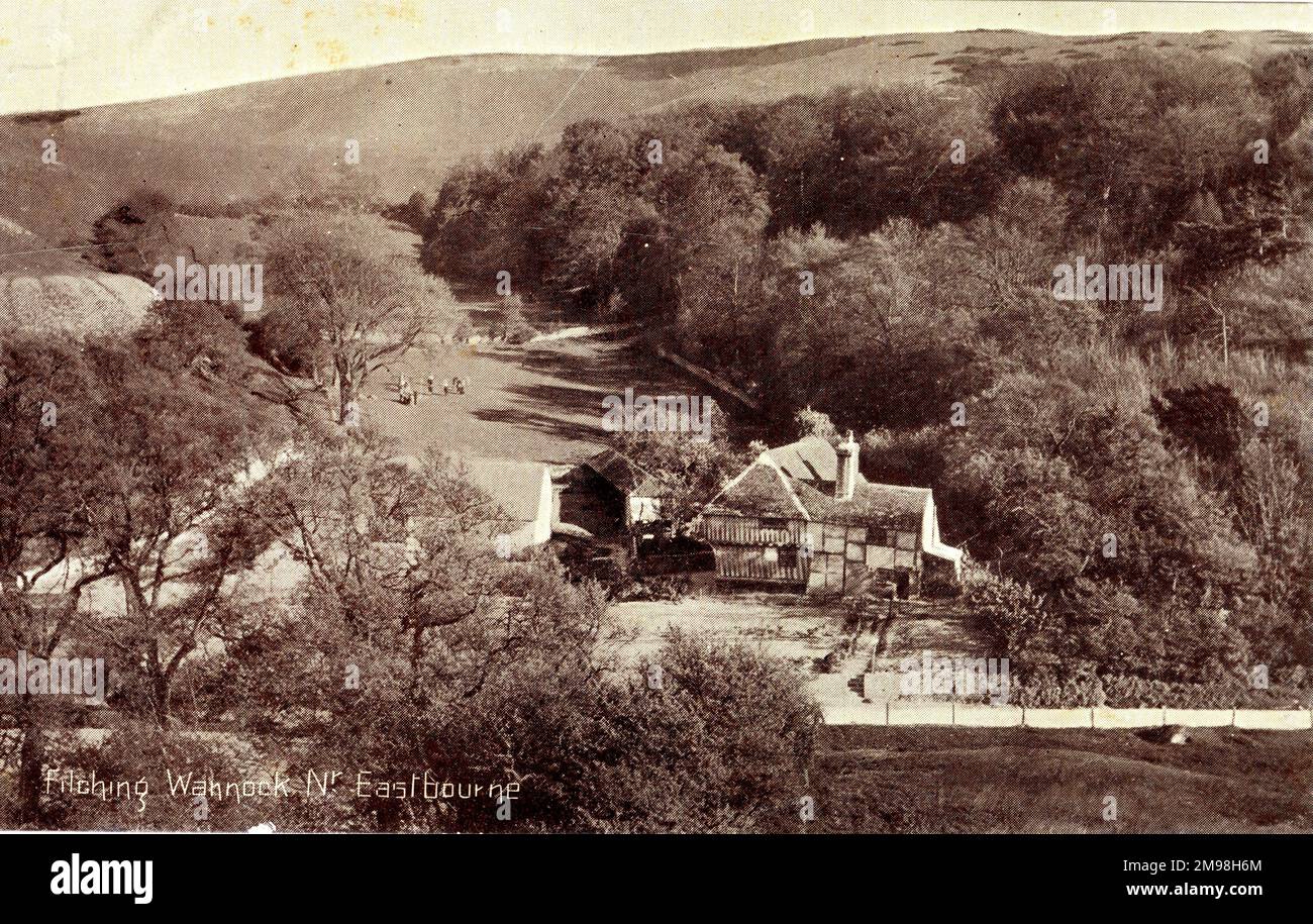 Vue aérienne de Filching Wannock près d'Eastbourne, Sussex. Banque D'Images