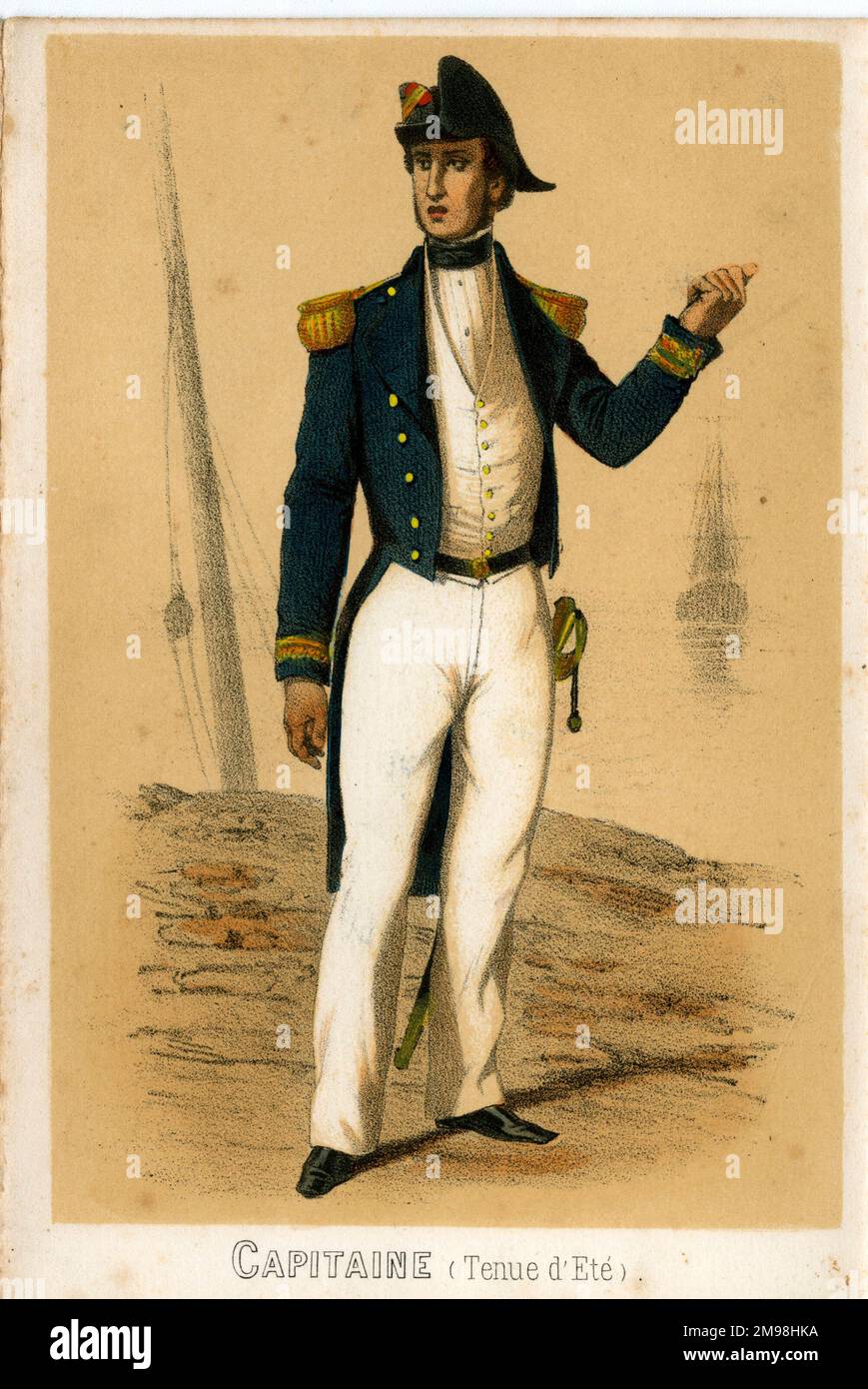 La France Maritime - Capitaine (en uniforme d'été). Banque D'Images