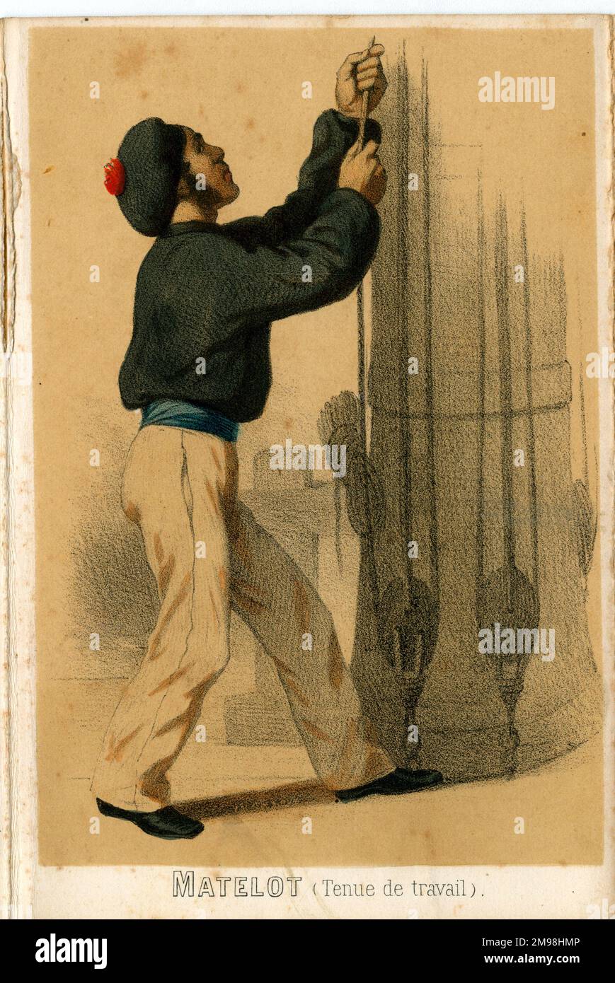 La France Maritime - Sailor (en uniforme de travail). Banque D'Images