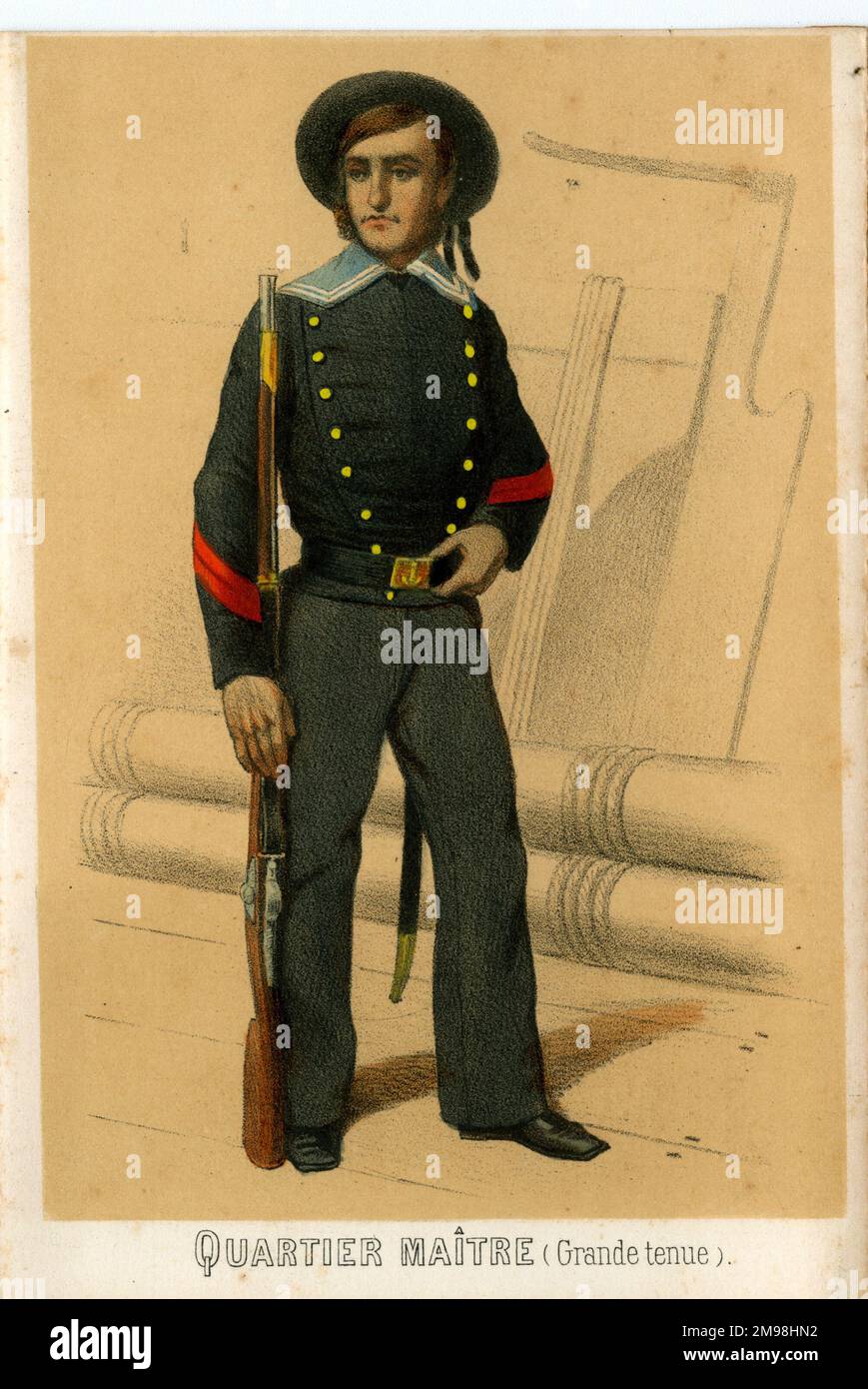 La France Maritime - Quartermaster (en uniforme complet). Banque D'Images