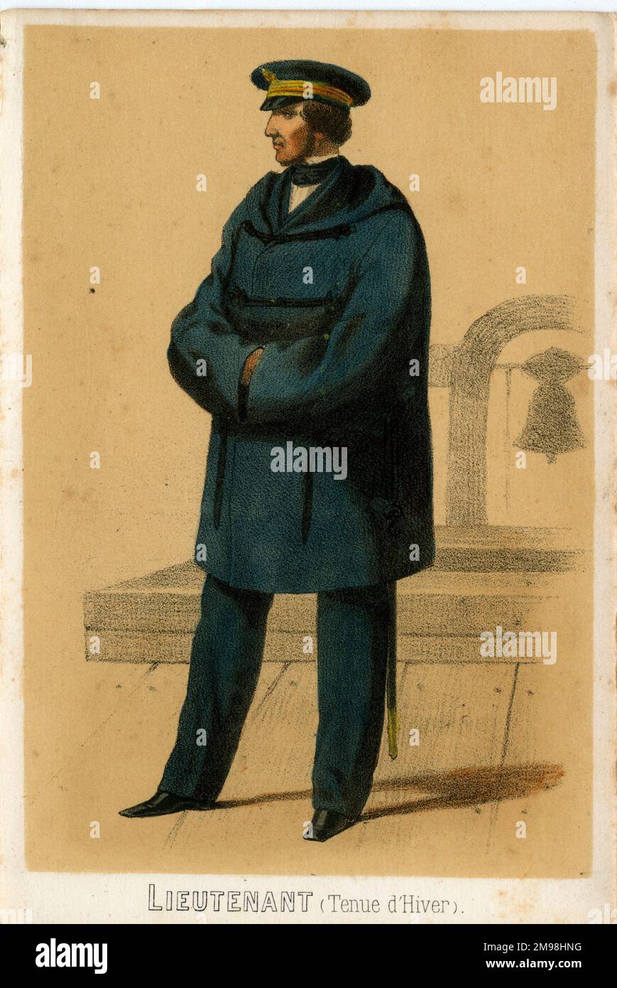 La France Maritime - Lieutenant (en uniforme d'hiver). Banque D'Images