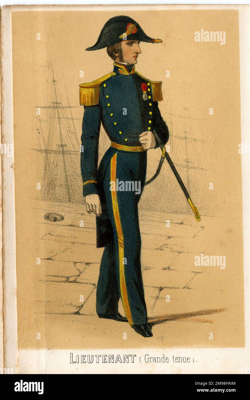 La France Maritime - Lieutenant (en uniforme complet). Banque D'Images
