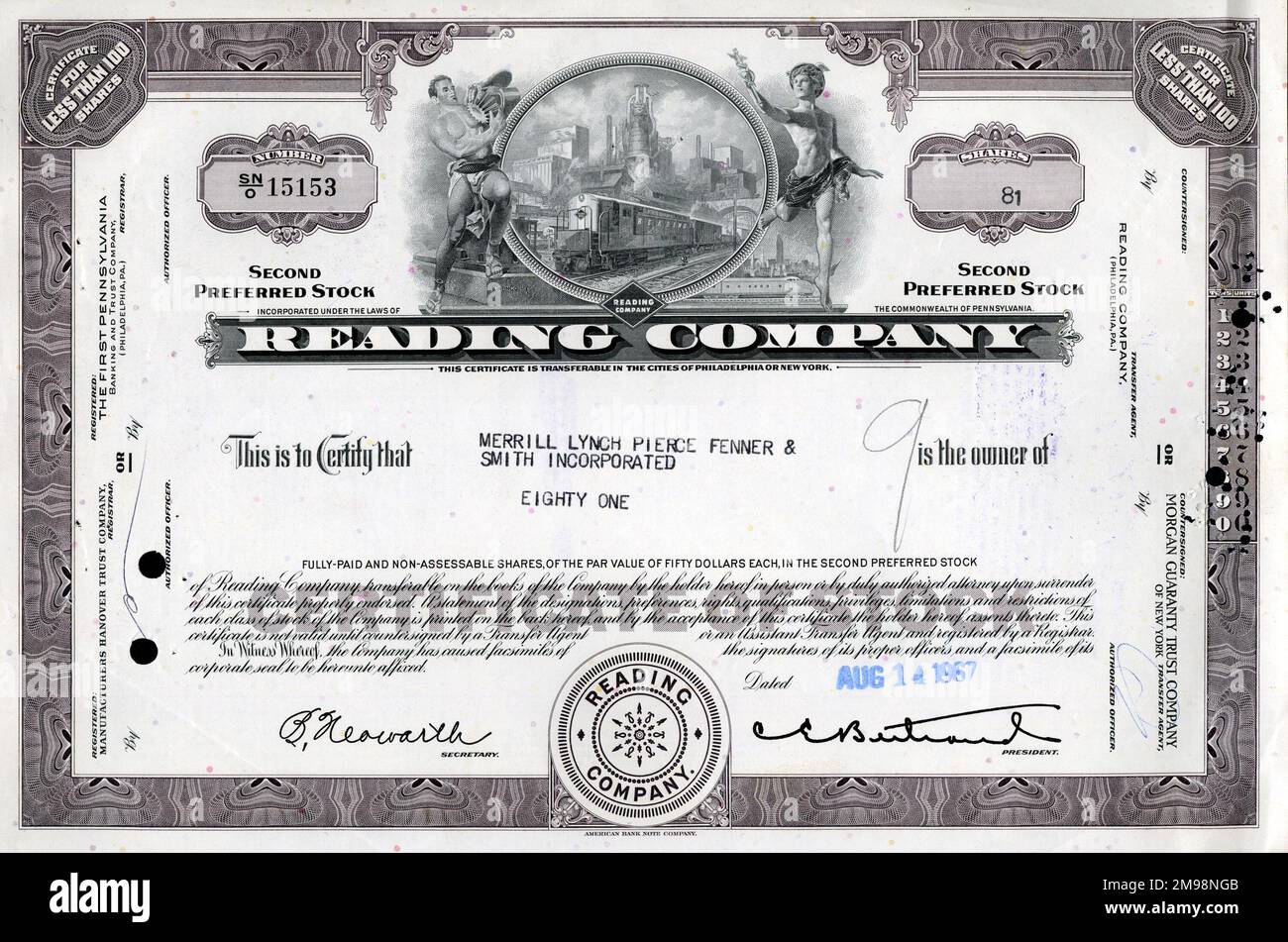 Certificat D'Action Ancien - BLEECKER ST. & FULTON FERRY RAILROAD COMPANY - USA