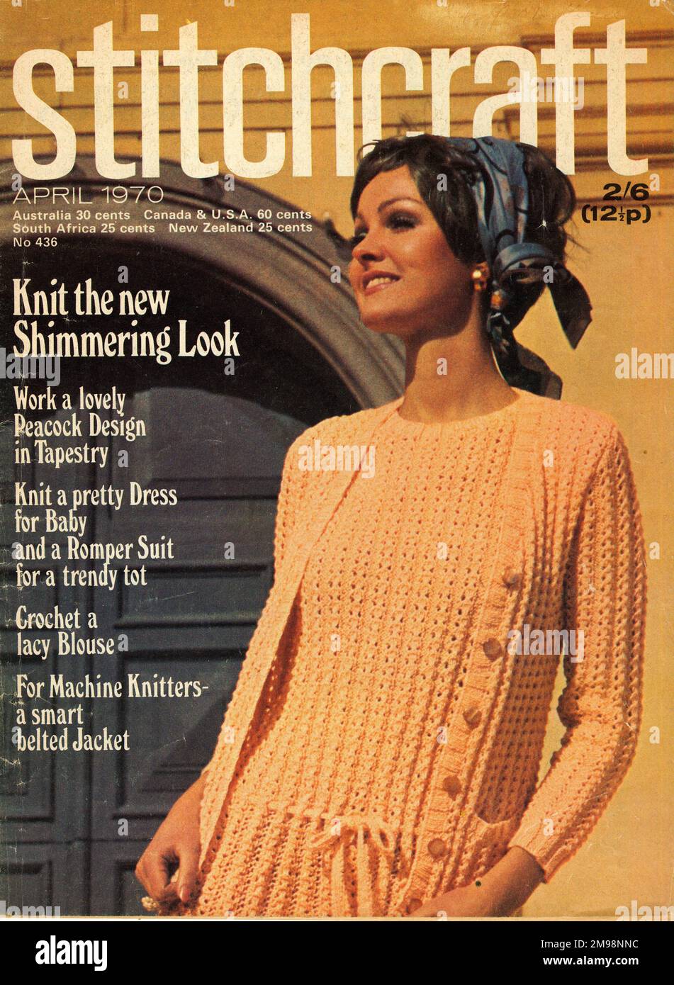 Couverture du magazine StitchCraft, avril 1970 -- vêtements mode pour femmes. Banque D'Images