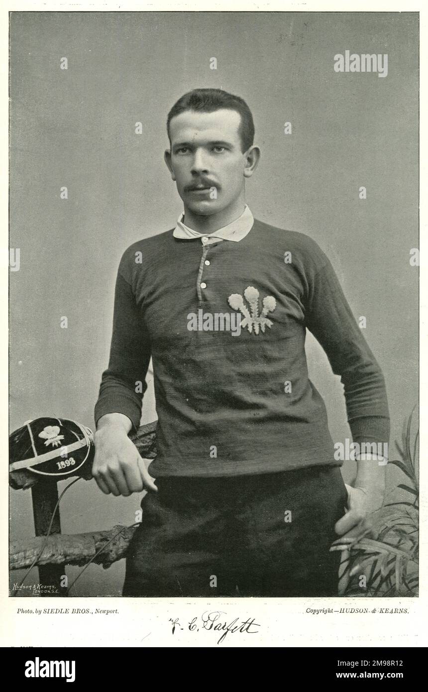 F C Parfitt, joueur international de rugby du pays de Galles. Banque D'Images
