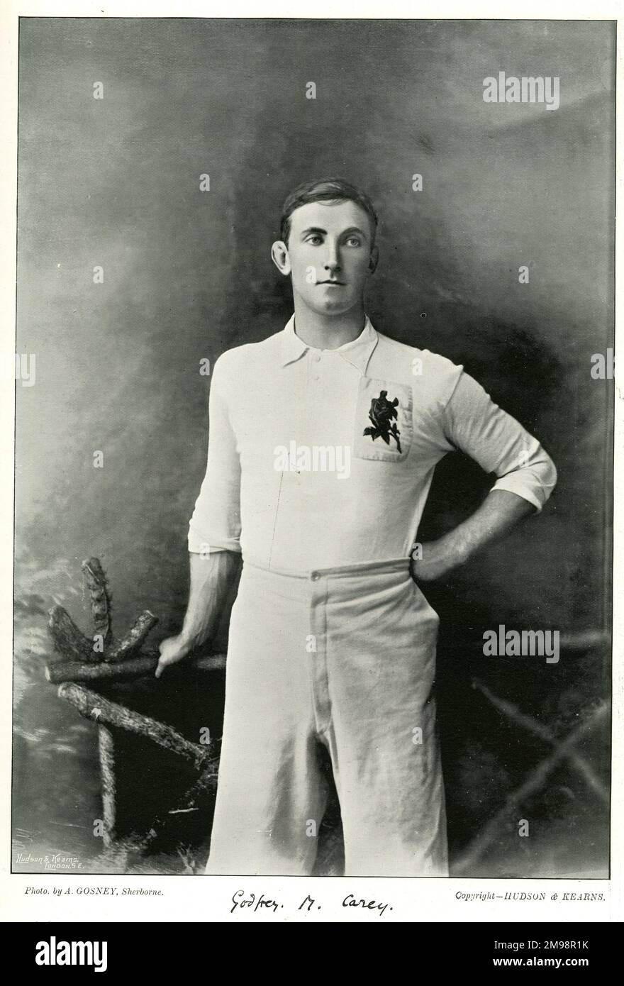 Godfrey M Carey, joueur de rugby international d'Angleterre. Banque D'Images