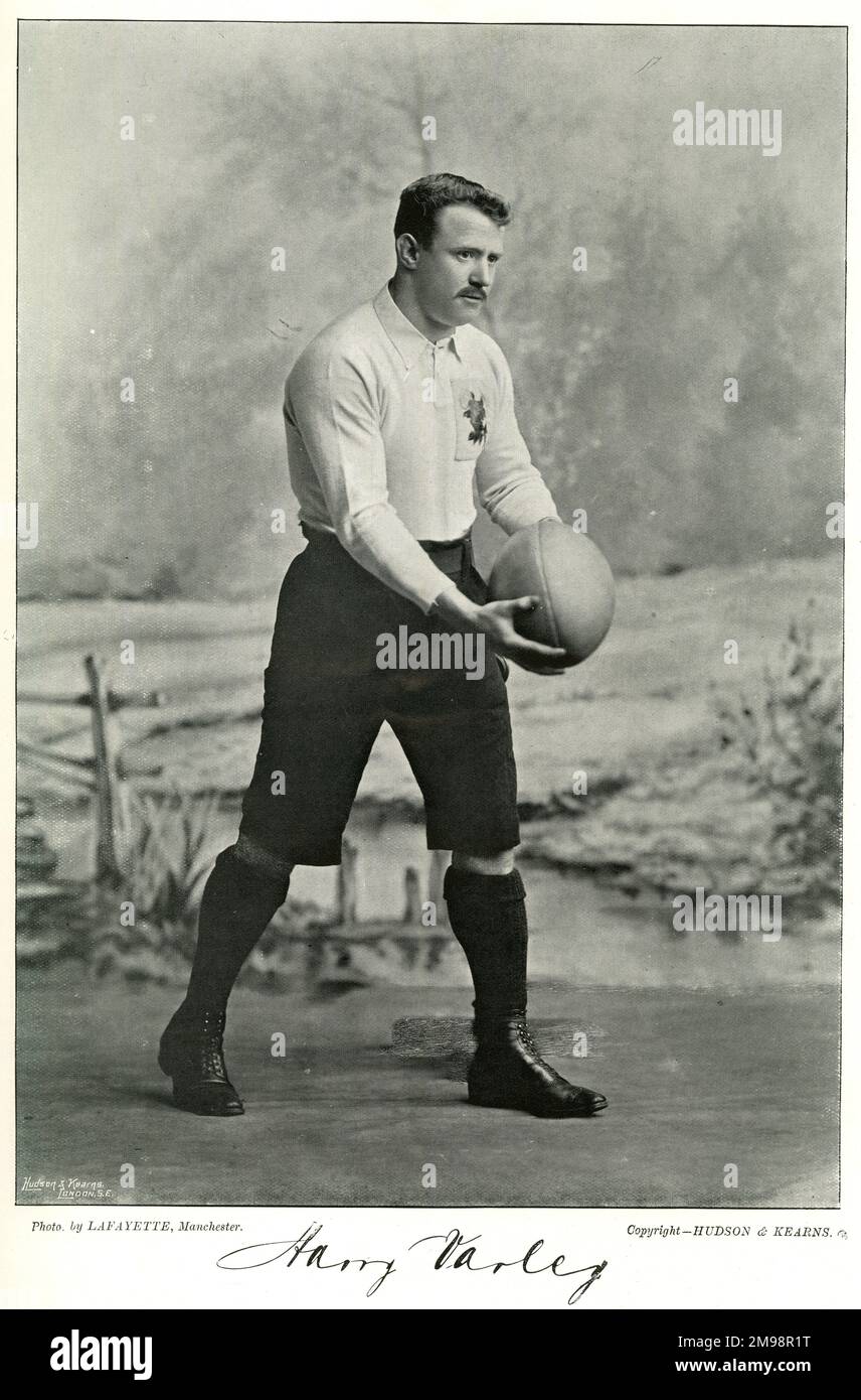 Harry Varley, joueur de rugby international d'Angleterre. Banque D'Images