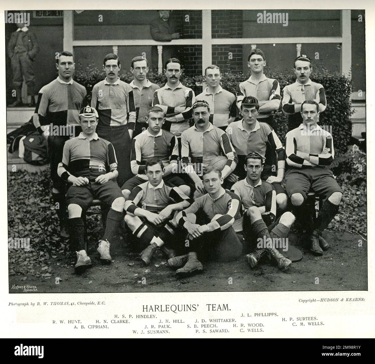 Hindley Rugby Équipe de rugby Harlequins : Hindley, Phillipps, Hunt, Clarke, Hill ...