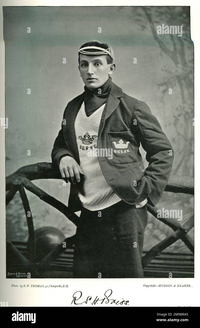 R S H Baiss, joueur de rugby et joueur de cricket du comté de Kent. Banque D'Images