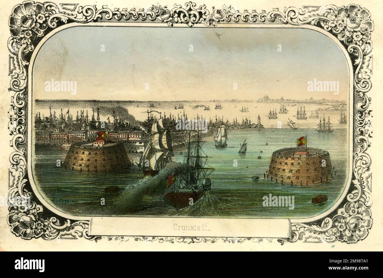 Opérations navales, Cronstadt (Kronstadt) pendant la guerre de Crimée. Banque D'Images