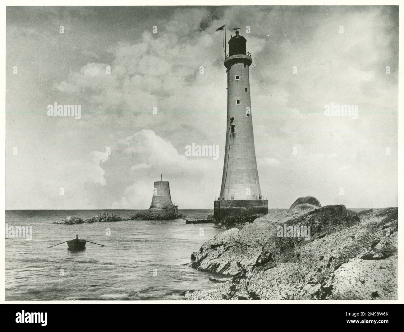 Phare d'Eddystone près de la frontière du Devon et de Cornwall. Banque D'Images