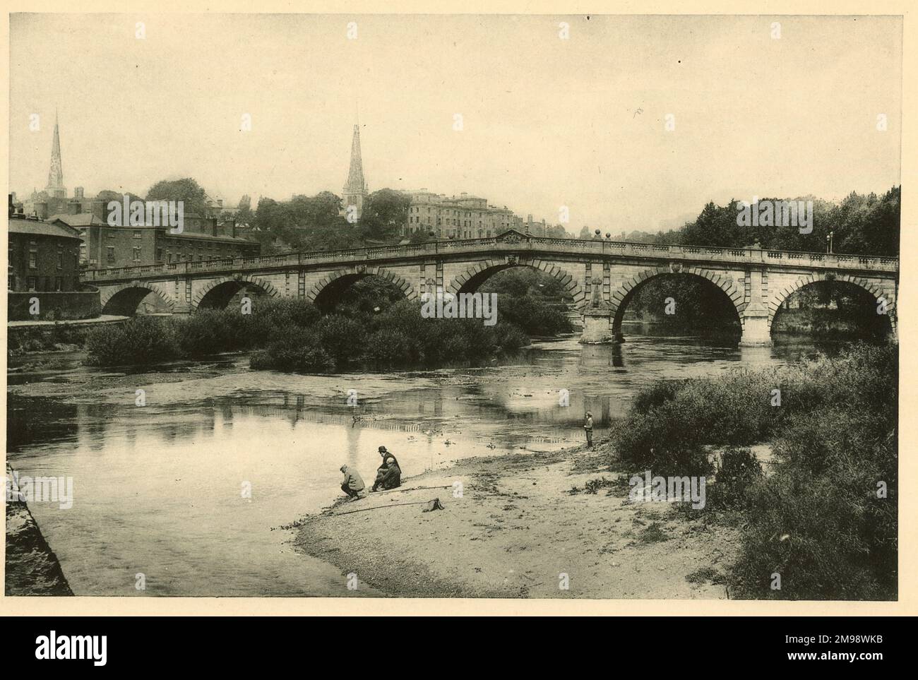 Pont anglais, Shrewsbury, Shropshire. Banque D'Images