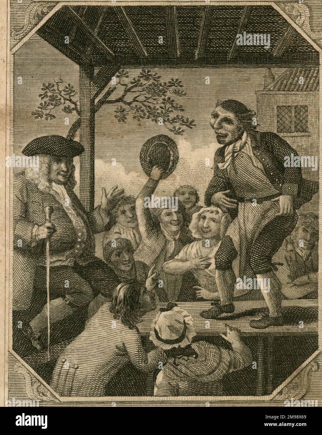 Scène de divertissement du 18th siècle. Banque D'Images