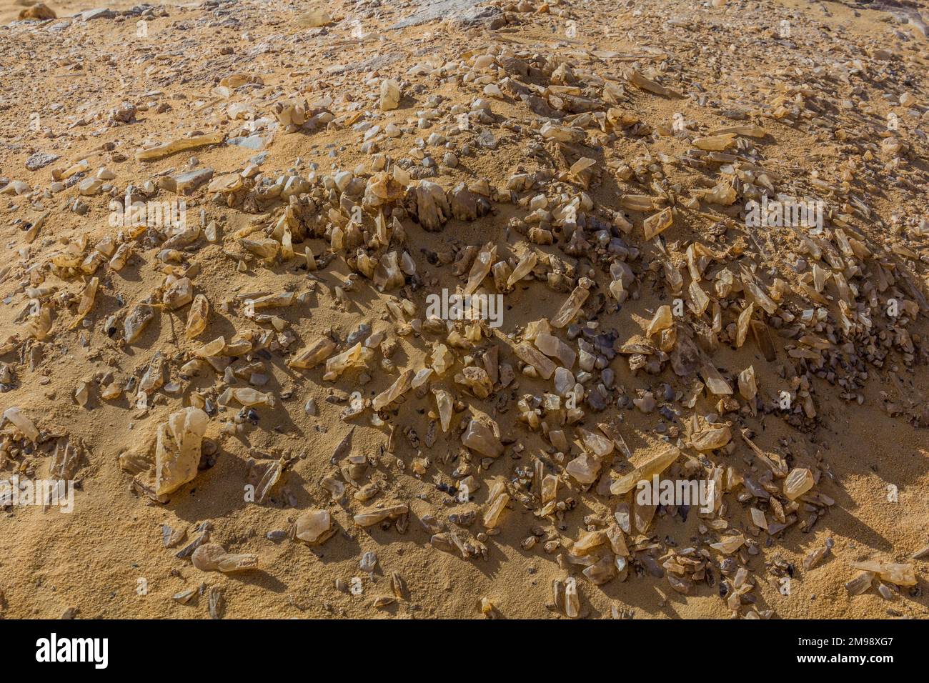 Quartz à la montagne Crystal dans le désert occidental, Égypte Banque D'Images