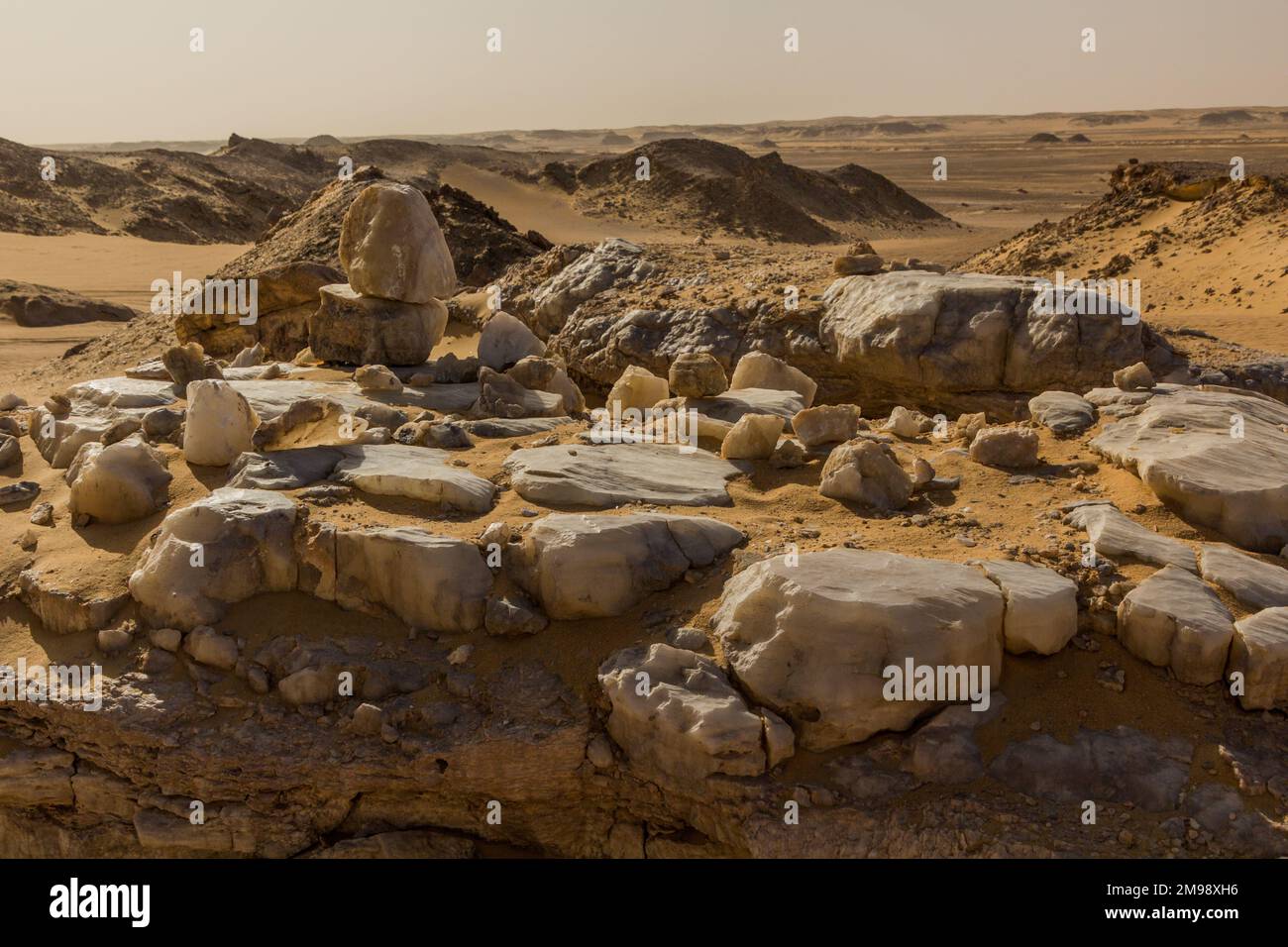 Quartz à la montagne Crystal dans le désert occidental, Égypte Banque D'Images