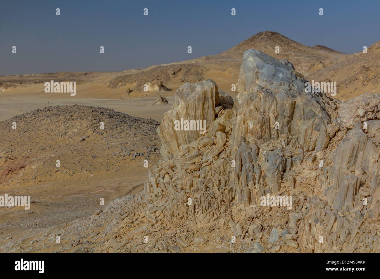 Quartz à la montagne Crystal dans le désert occidental, Égypte Banque D'Images