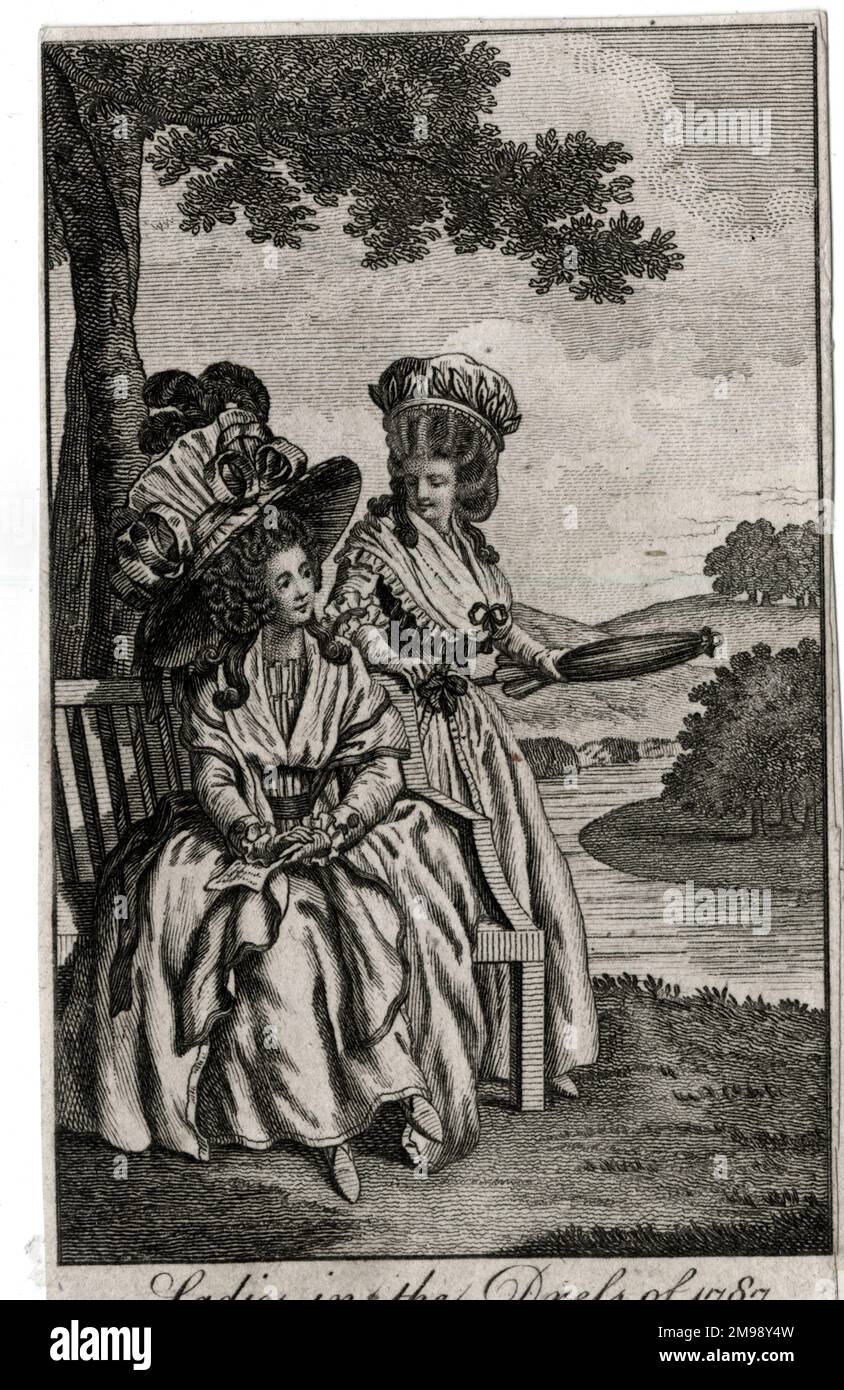 Robe pour femme pour 1787. Banque D'Images