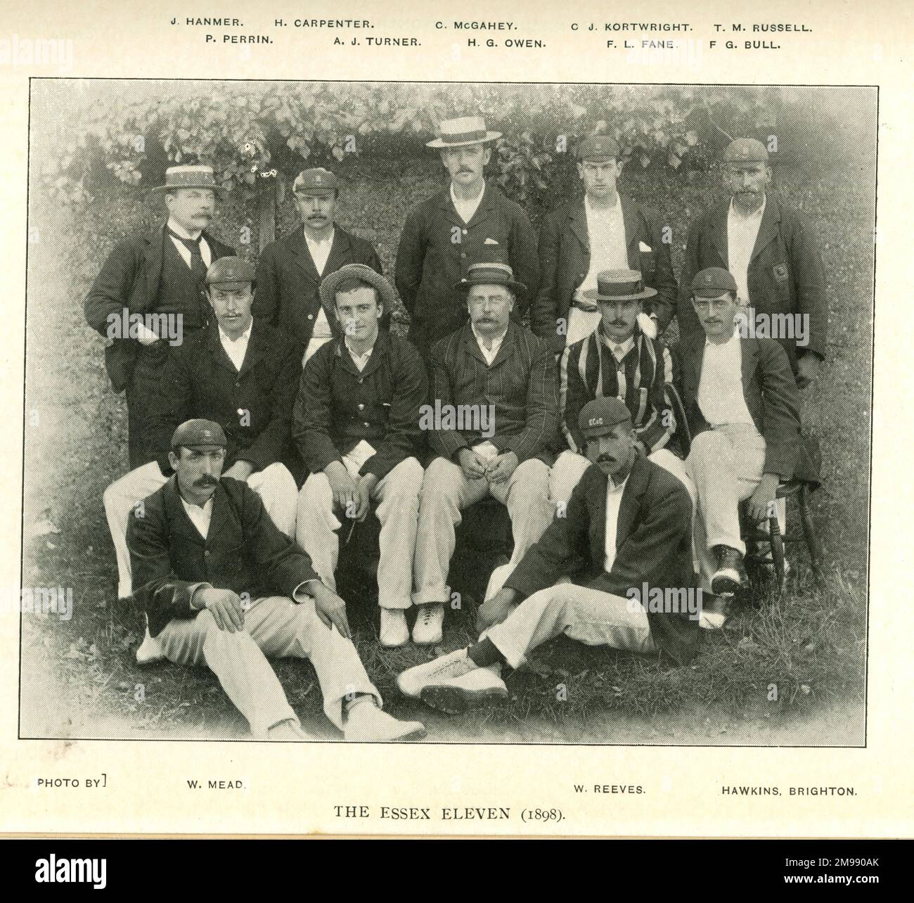 Équipe de cricket d'Essex, 1898. Banque D'Images