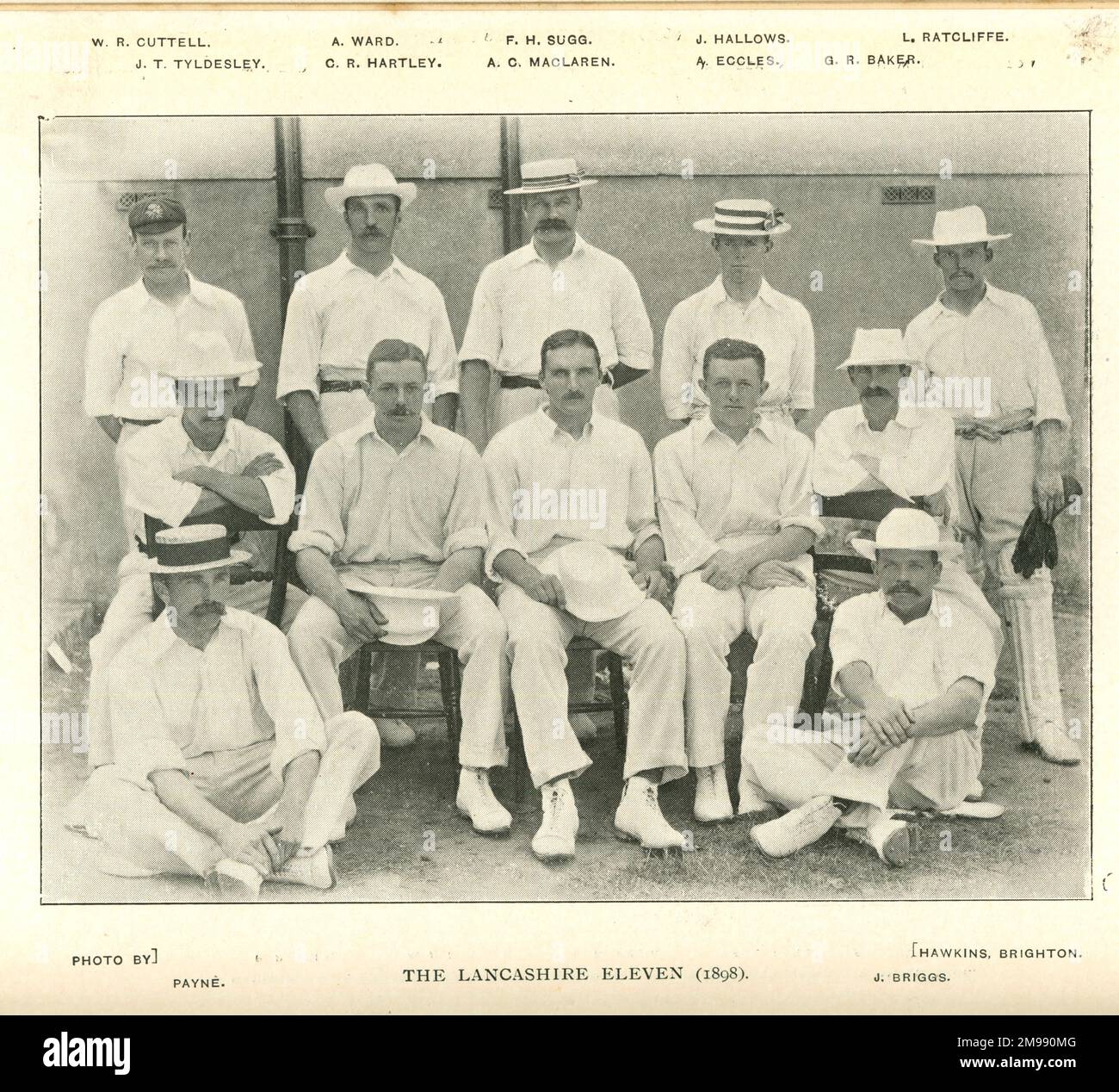 Équipe de cricket de Lancashire, 1898. Banque D'Images