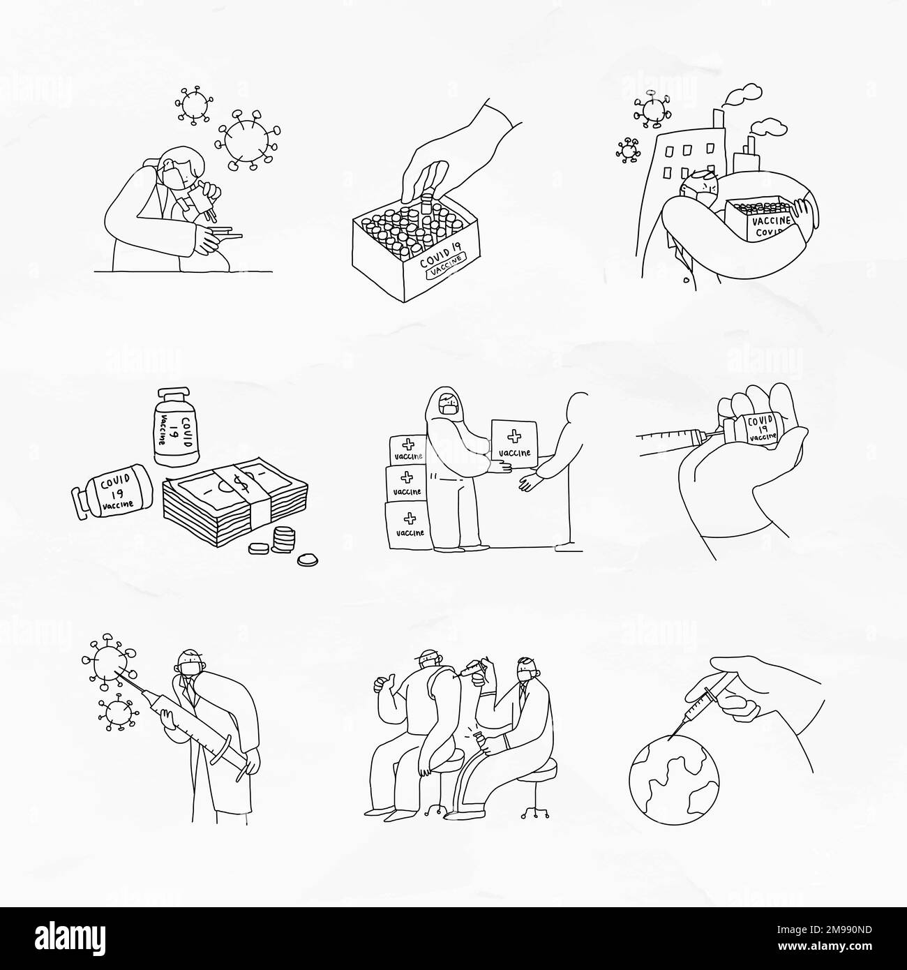 Illustration du vecteur de développement du vaccin Covid 19 Illustration de Vecteur