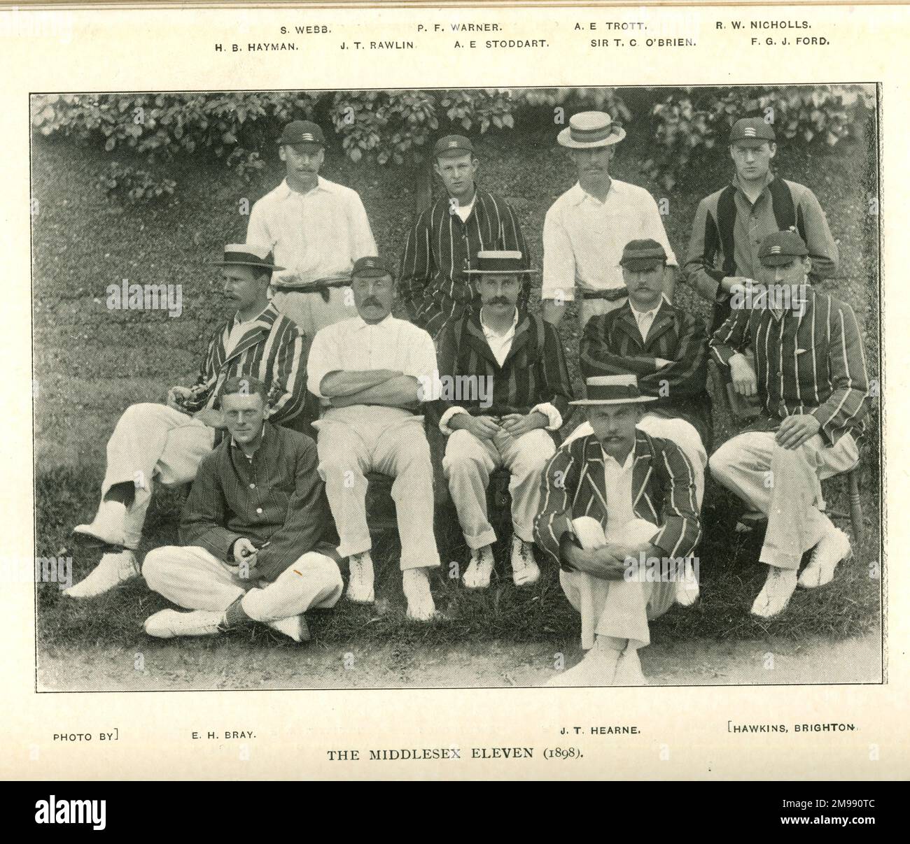 Équipe de cricket de Middlesex, 1898. Banque D'Images