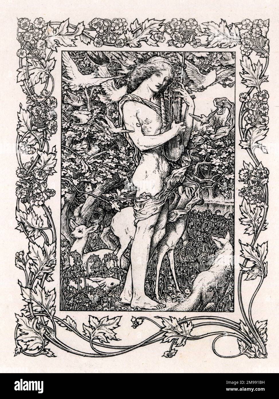 Chansons des pièces de Shakespeare de Paul Woodroffe - Orpheus avec son luth (de Henry VIII). Banque D'Images