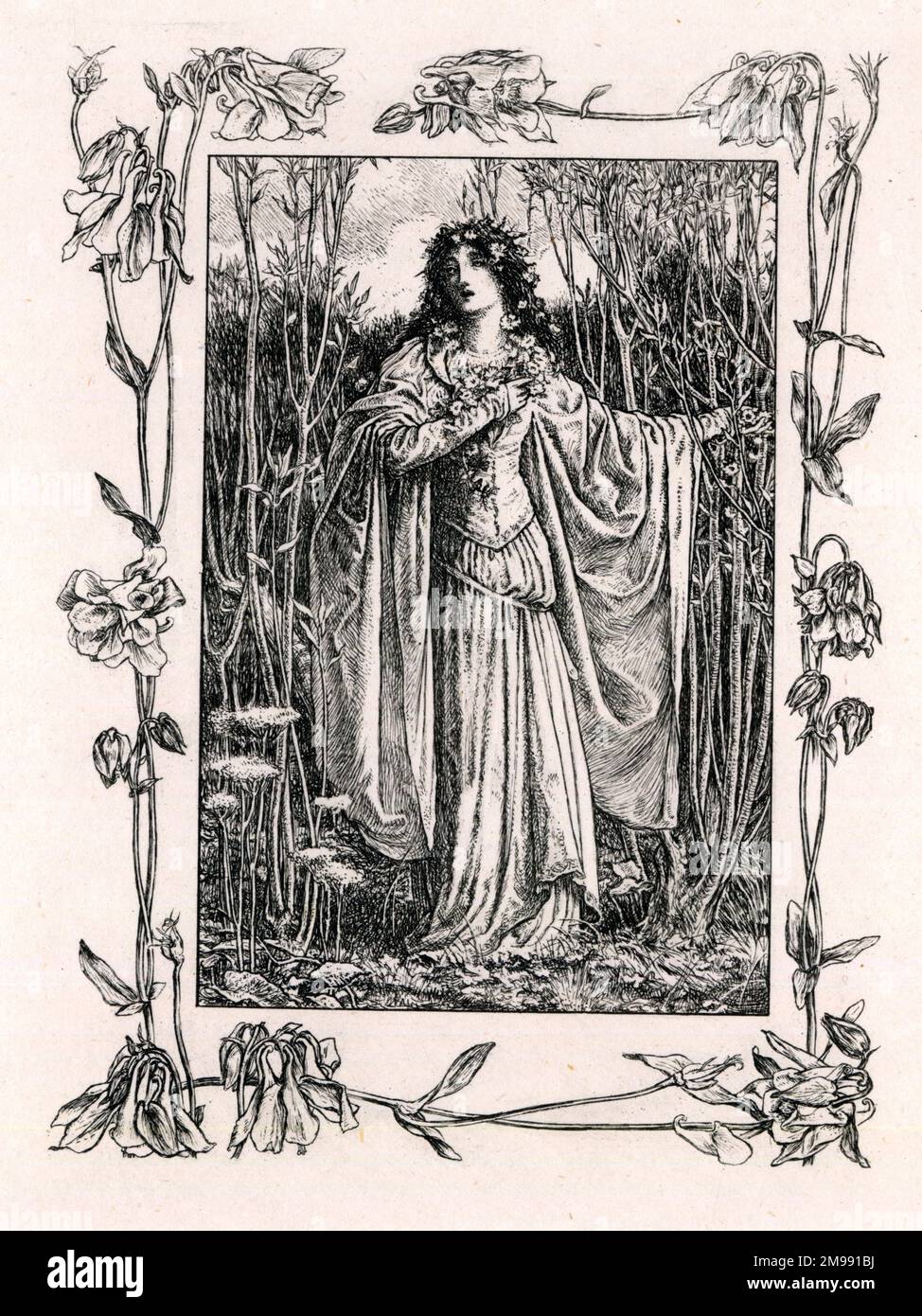 Chansons des pièces de Shakespeare par Paul Woodroffe - Comment dois-je savoir votre amour vrai (Ophelia dans Hamlet). Banque D'Images