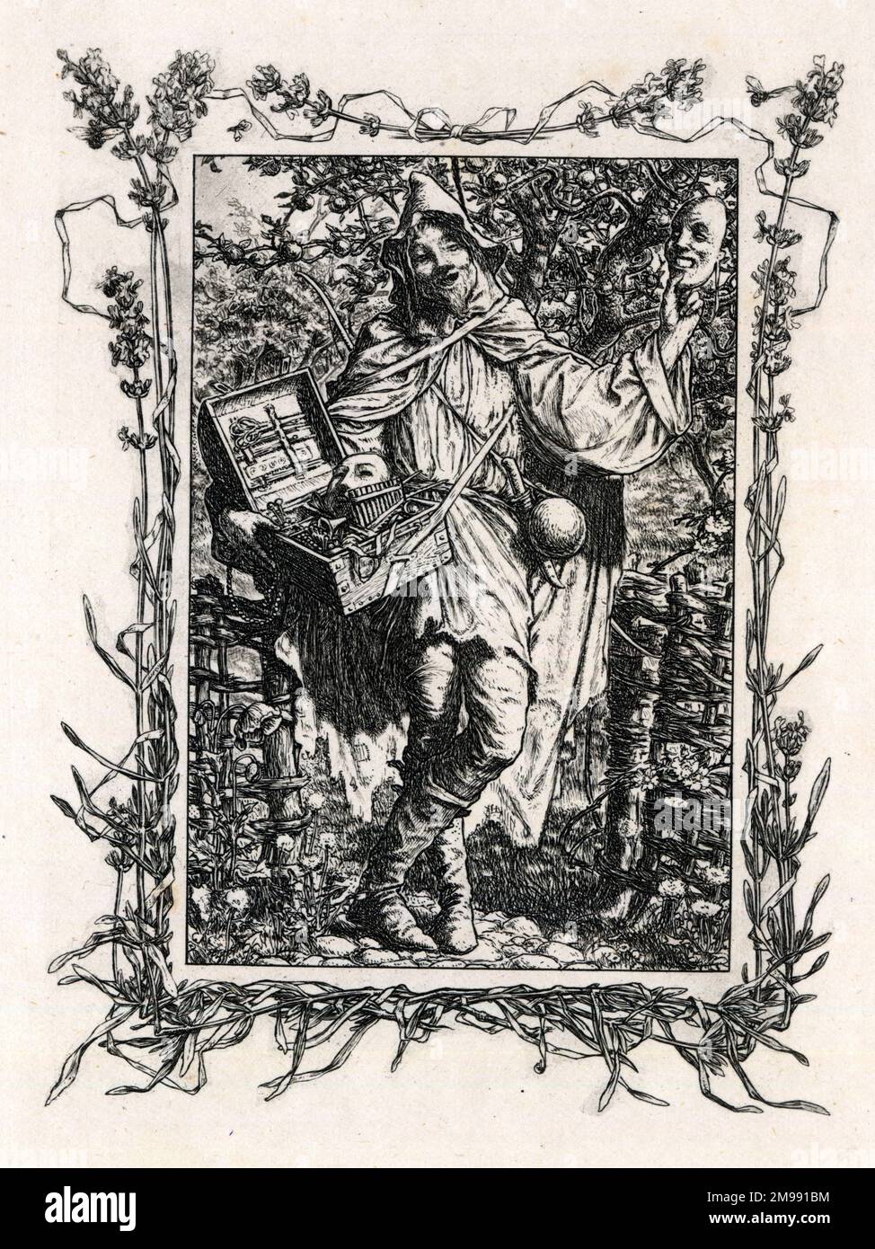 Chansons des pièces de Shakespeare par Paul Woodroffe - Lawn As White As Driven Snow (Autolycus dans le Tale d'hiver). Banque D'Images