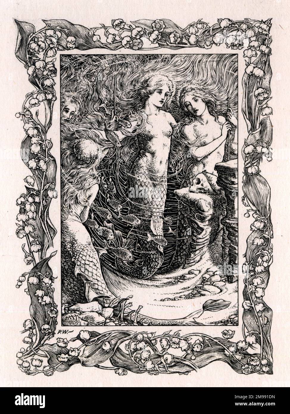 Chansons des pièces de Shakespeare par Paul Woodroffe - Full Fathom Five Thy Father Lies (The Tempest). Banque D'Images