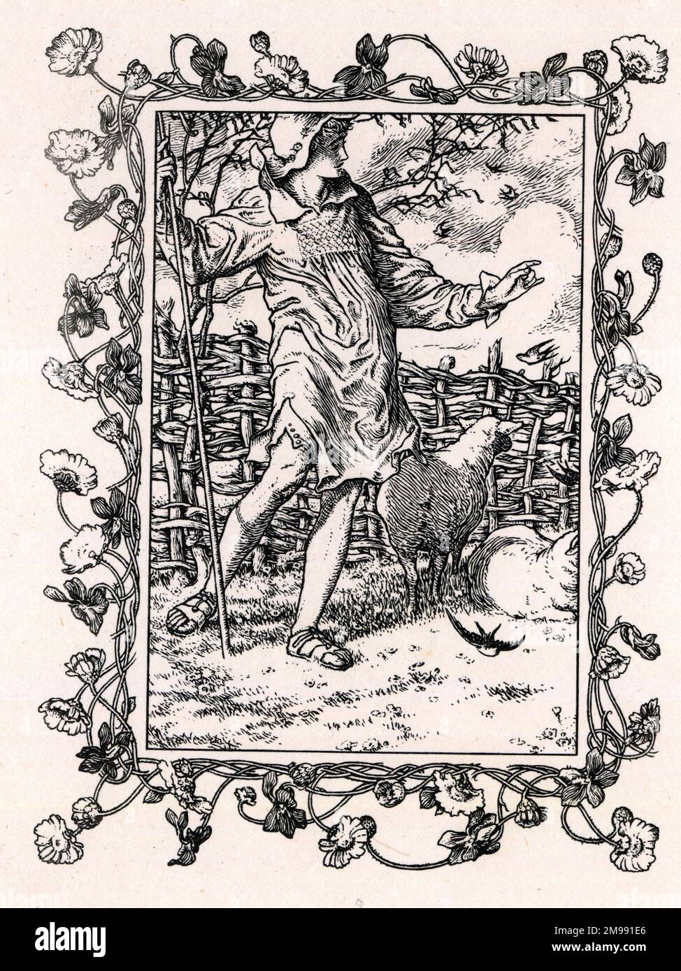 Chansons des pièces de Shakespeare par Paul Woodroffe - quand les Shepherds pient sur Oaten Straw (de Love's Labour's Lost). Banque D'Images