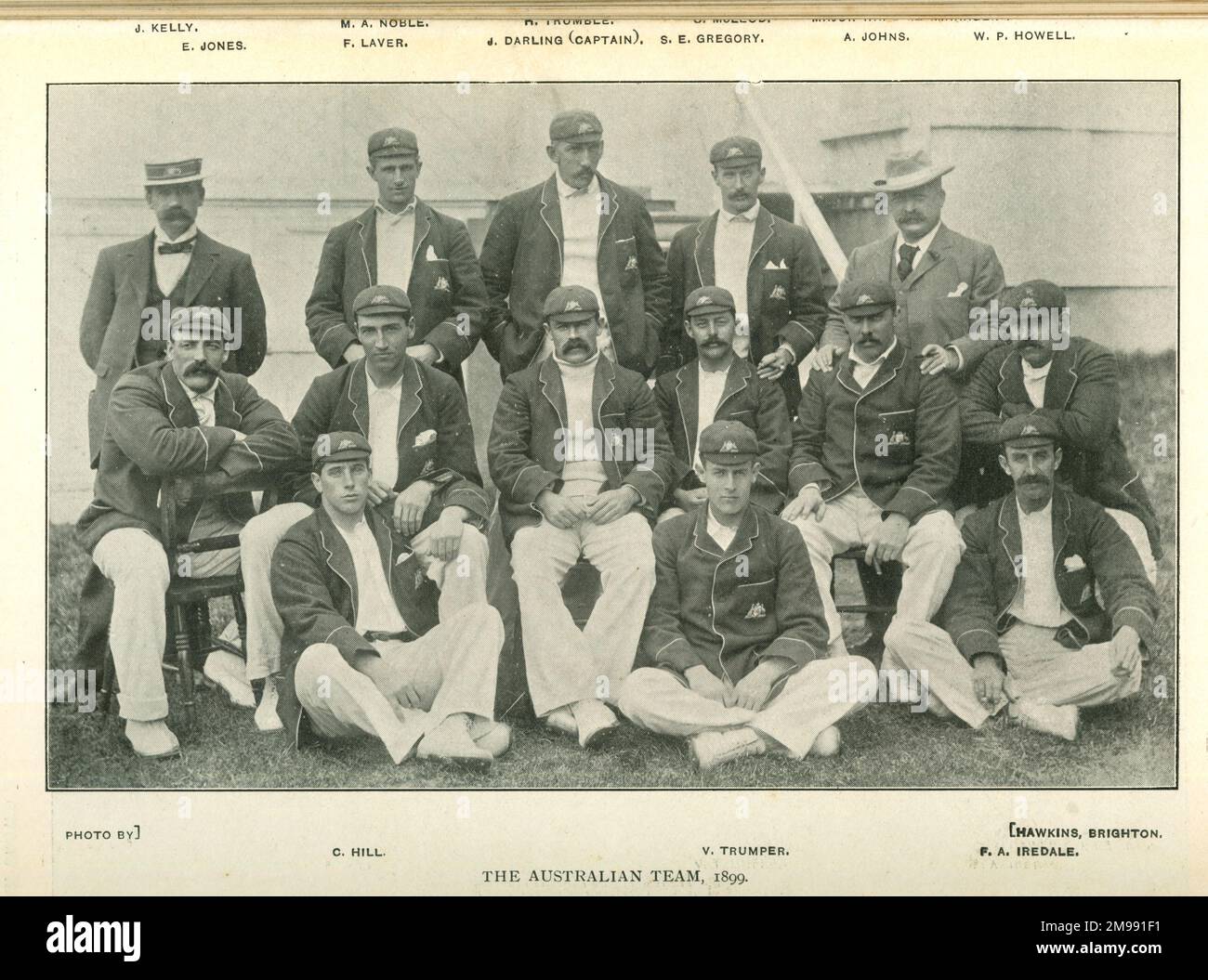 L'équipe australienne de cricket 1899. Banque D'Images