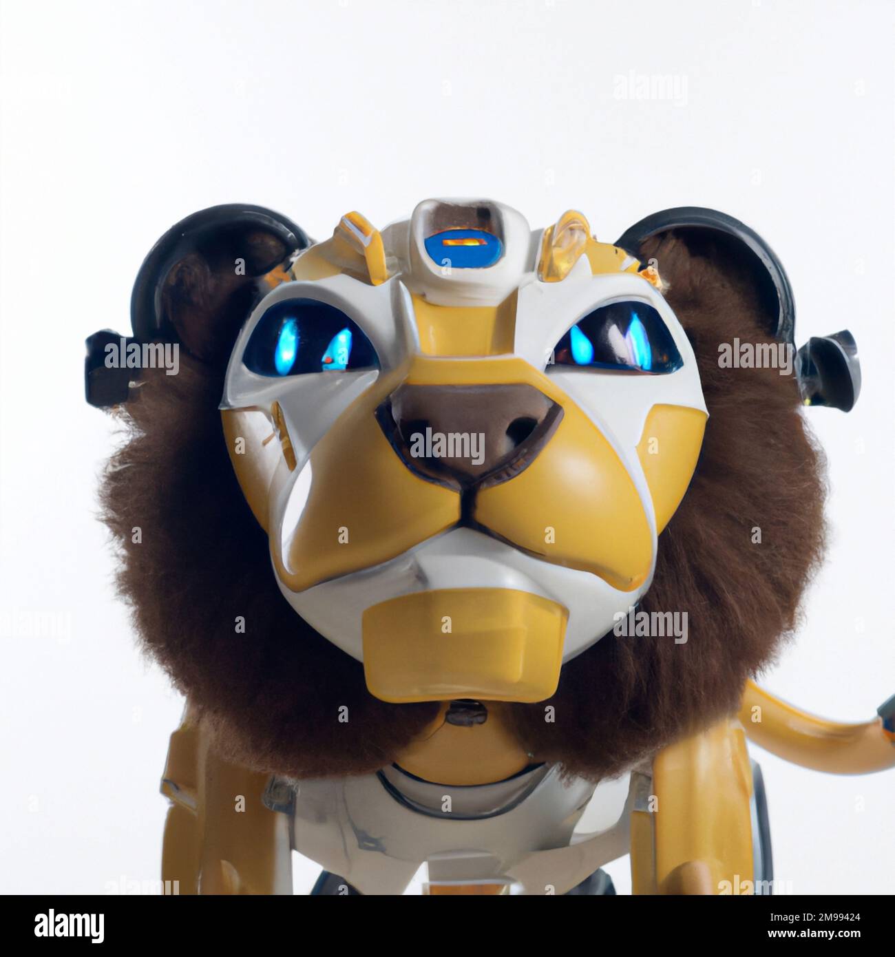 Portrait du lion robotique futuriste. Robot Lion mécanique, futuriste