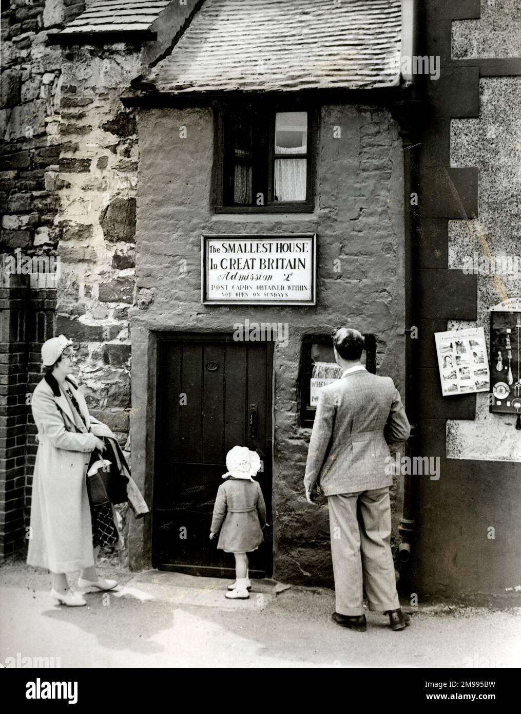 La plus petite maison de Grande-Bretagne, à Conwy, pays de Galles, juillet 1939. Banque D'Images