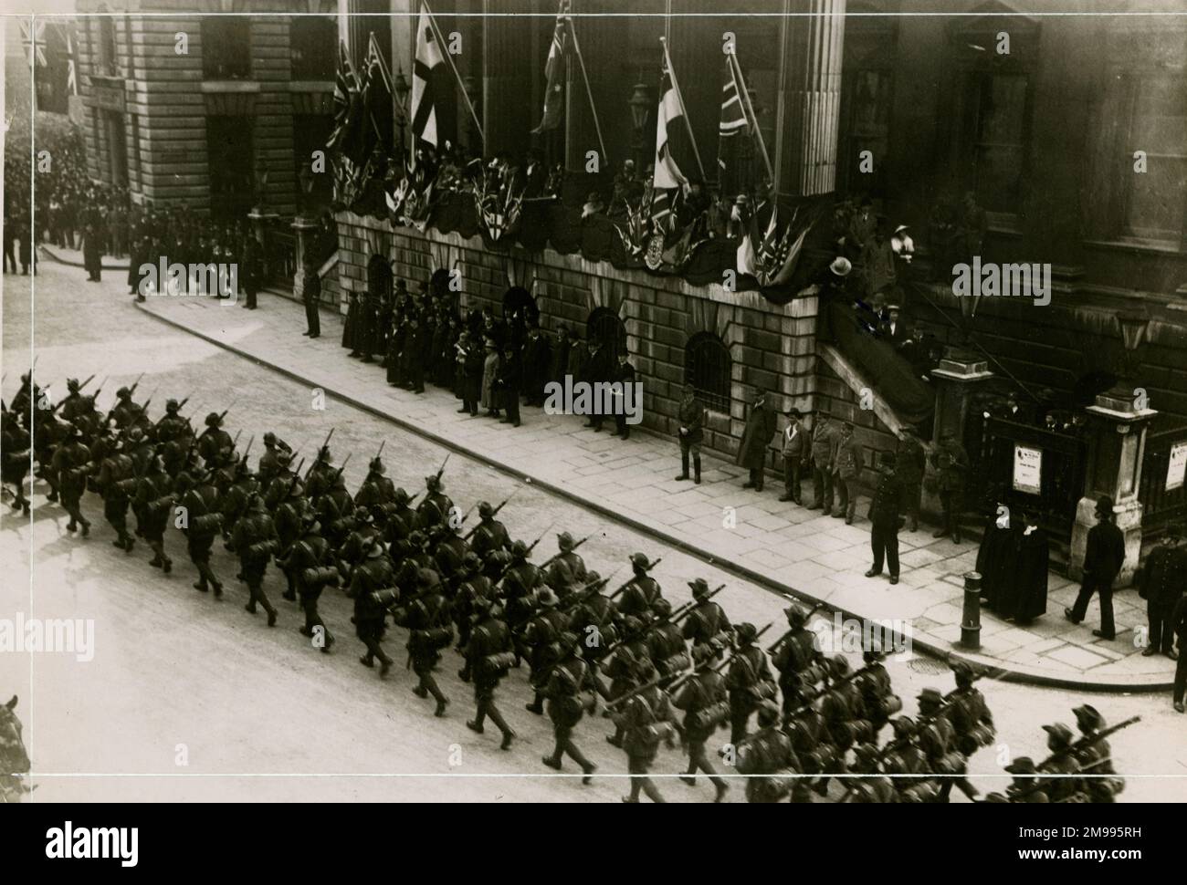 Fête de l'Anzac mars après le Mansion House, ville de Londres, 25 avril 1919. Banque D'Images