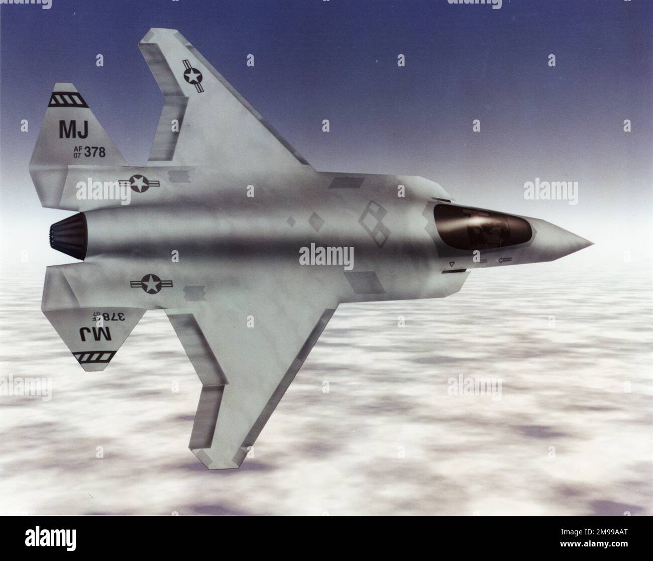 Une impression d'artiste de la variante de l'US Air Force de l'entrée de McDonnell Douglas, Northrop Grumman et British Aerospace dans le concours joint Strike Fighter (JSF). Banque D'Images