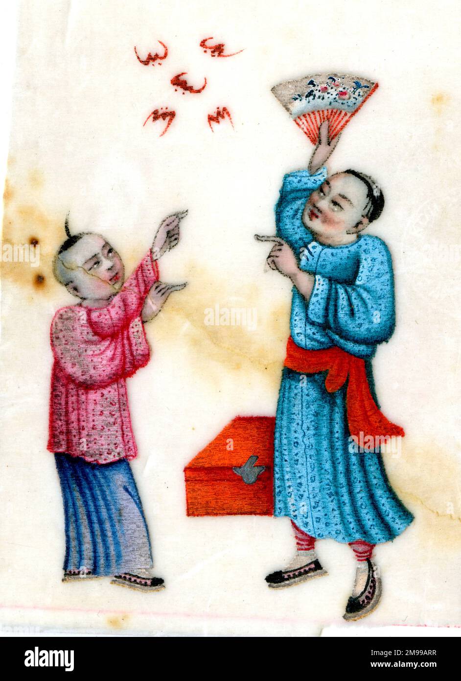 Dessin de papier de riz chinois - célébration du nouvel an. Banque D'Images