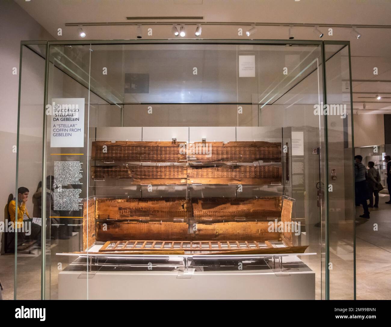 Un sarcophage stellaire de Gebelein- Musée égyptien de Turin, région du Piémont, Italie Banque D'Images