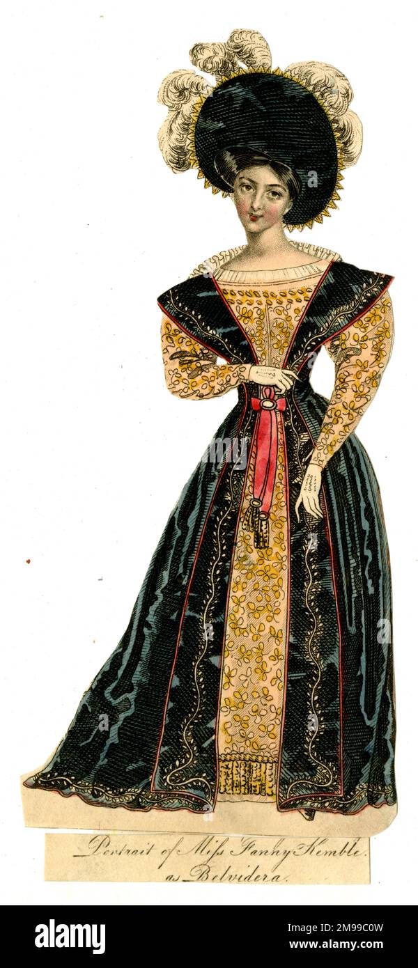 Fanny Kemble comme la noble Belvidera dans la pièce Venise réservoir par Thomas Otway. Banque D'Images