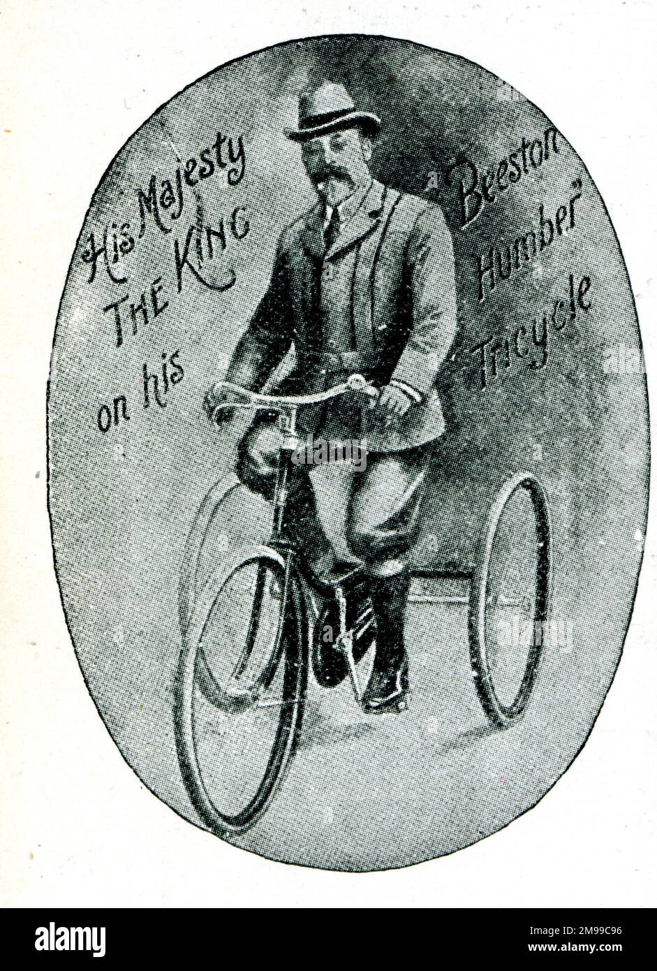 Le roi Edward VII sur son tricycle Beeston Humber. Banque D'Images