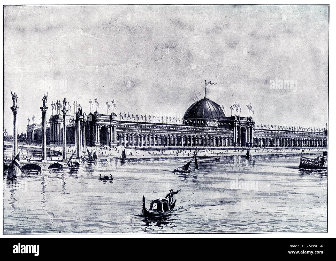 Fabrication de musical instruments Building, exposition universelle, Chicago, États-Unis. Banque D'Images