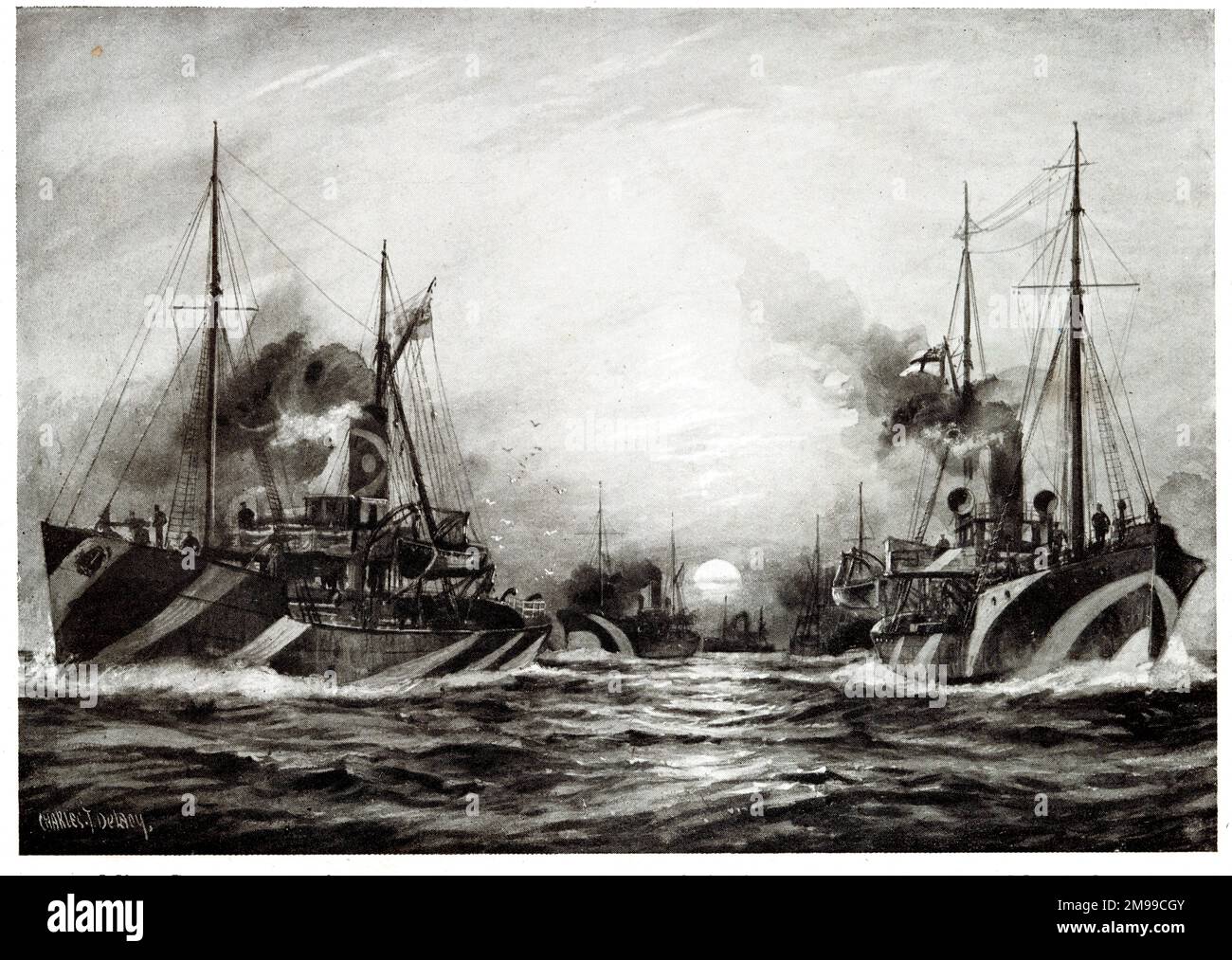 Les mineurs de la mer du Nord, première Guerre mondiale. Banque D'Images