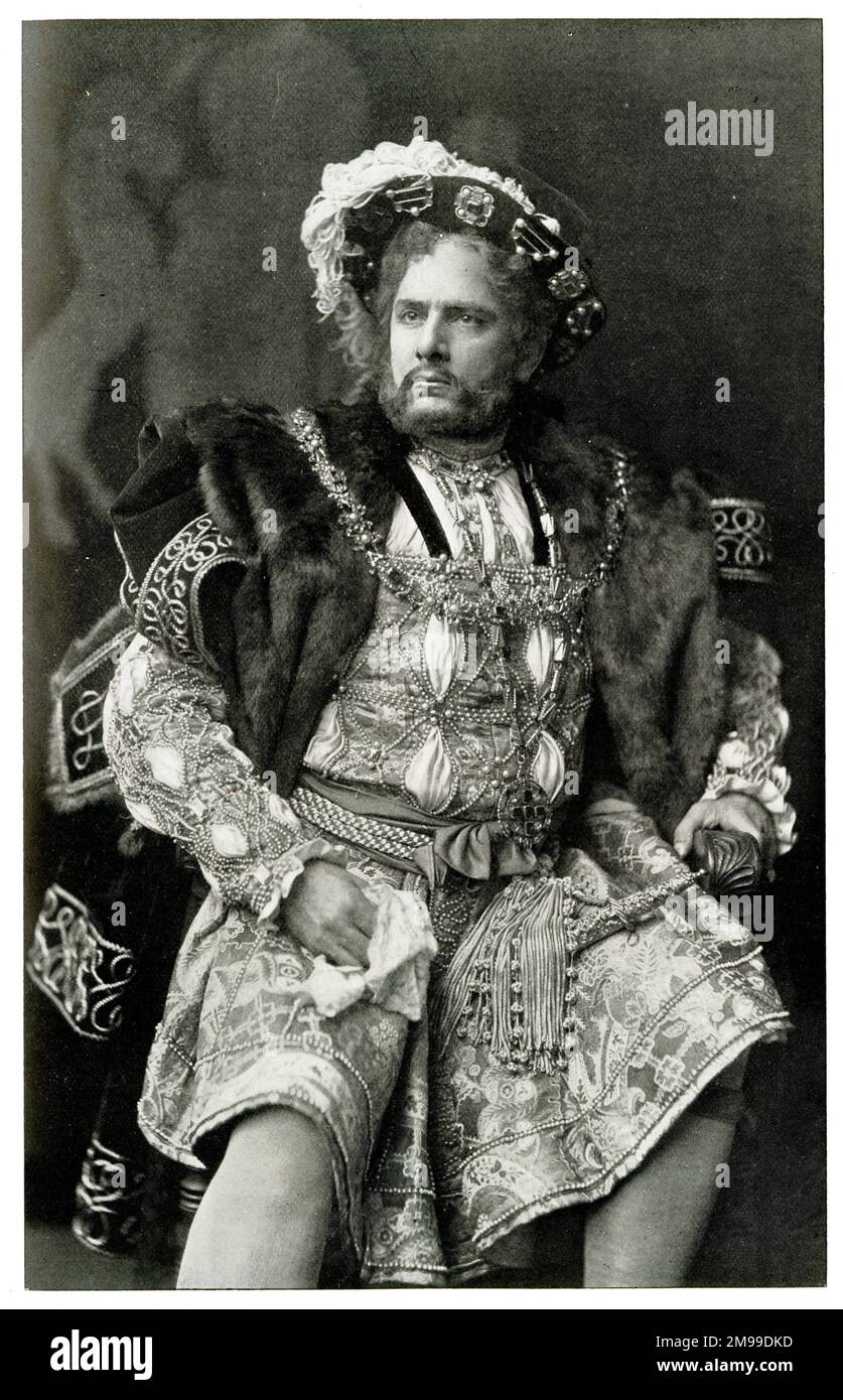 William Terriss (1847-1897), acteur anglais, comme le roi Henri VIII dans la pièce de Shakespeare du même titre en production au Lyceum Theatre, Londres. Banque D'Images